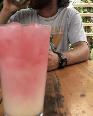 Lemonade / Hibiscus Tea suggested by the waiter. So refreshing!   at Russell's by Eat Healthy Kauai in Wailua