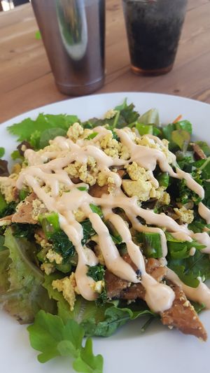 Custom tofu scramble with greens at Russell's by Eat Healthy Kauai in Wailua
