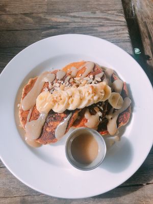 banana mac nut pancakes at Russell's by Eat Healthy Kauai in Wailua