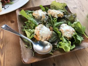 Stuffed mushrooms at Russell's by Eat Healthy Kauai in Wailua