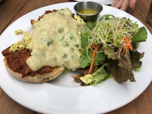 Tex Mex Benedict  at Russell's by Eat Healthy Kauai in Wailua