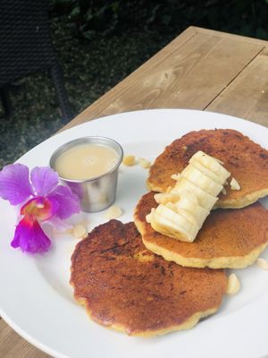 Amazing real Banana Pancakes at Russell's by Eat Healthy Kauai in Wailua