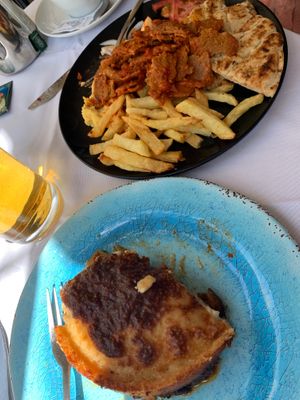 Vegan Moussaka & Vegan Gyro at Gods' Restaurant - Οινομαγειρείο των Θεών in Athens