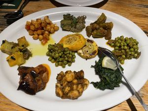 Vegan mixed vegetable mezze  at Marres Kitchen in Maastricht