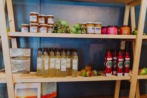 Pantry of handmade preserves at Mountain Road in Galway