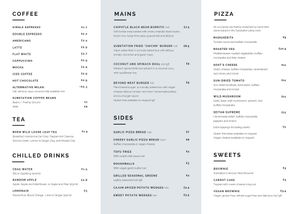 Cafe Menu at Substation in Macclesfield