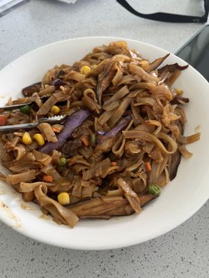 Eggplant with rice noodles   at King's Cafe in Toronto