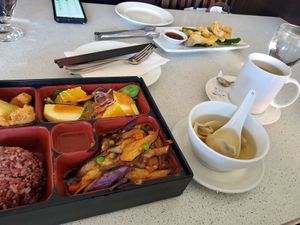 I had the eggplant bento box - and Holy smokes - with the store as well...you gotta go. Kensington Market is adorable!! at King's Cafe in Toronto