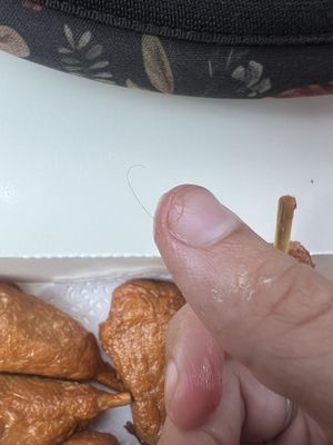 Pube in my food…….or beard hair or something but NOT MINE I have long brown curly hair  at King's Cafe in Toronto