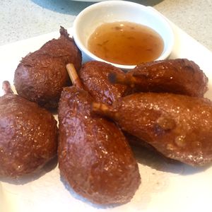 Soy drumsticks with plum sauce  at King's Cafe in Toronto