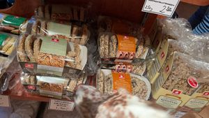 Breadsticks (most are vegan) the one with corn has milk powder at Weinhandlung Cava in Berlin