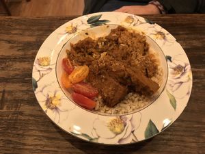My wife and daughter both had a ‘Mum’s Curry’ which they found delicious and satisfying. at Serenity Bean in Moreton-in-marsh