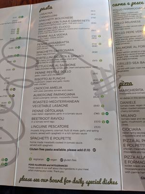 Pasta at La Spaghettata in Durham