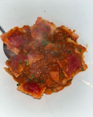 Beetroot ravioli   at La Spaghettata in Durham