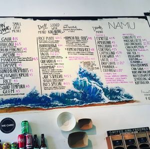 Menu  at Namu in Durham