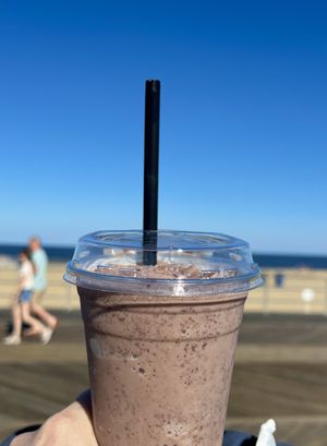 Raspberry chip milkshake  at Eddie Confetti's Ice Cream in Asbury Park