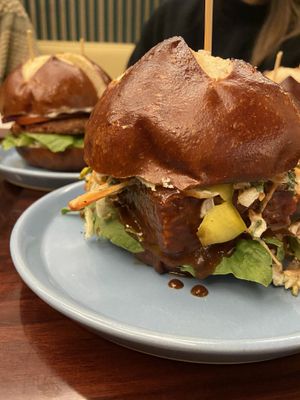 Tempeh chipotle burger  at Moonrise Comida Vegana in Guatemala City
