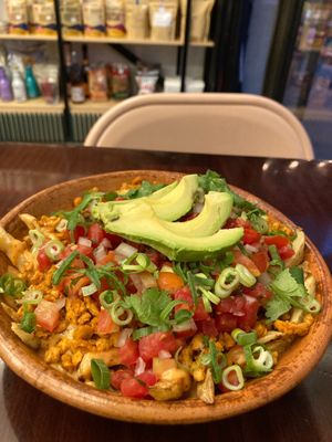 Papas over the moon at Moonrise Comida Vegana in Guatemala City