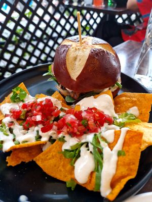 Amazing burger at Moonrise Comida Vegana in Guatemala City