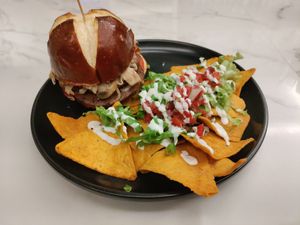 Champion burger at Moonrise Comida Vegana in Guatemala City