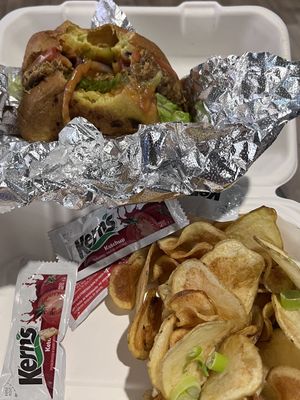 Lentil burger (2/5)  at Moonrise Comida Vegana in Guatemala City