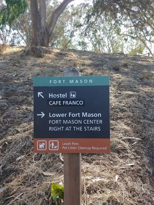 Directions as you walk up at Cafe Franco in San Francisco