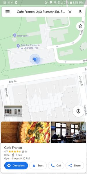 Parking for the Cafe is a 7min walk. Parking is free at Cafe Franco in San Francisco