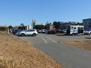 Parking lot looking back at Cafe Franco in San Francisco