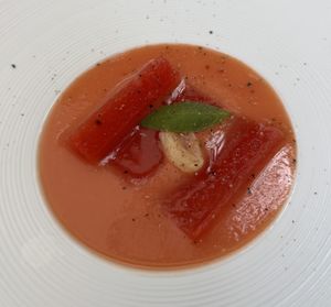 Gazpacho with watermelon  at De Levensboom in Hasselt