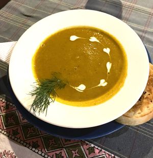 Pumpkin soup at BeingSattvaa in Ubud