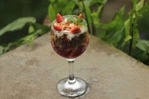 Fruit parfait at BeingSattvaa in Ubud