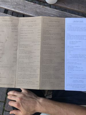 German menu  at Cafe Küstenkind in Greifswald