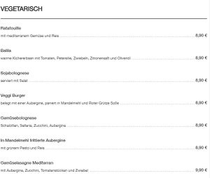 veg(etari)an options at Fuchshof Restaurant und Sportsbar in Ludwigsburg