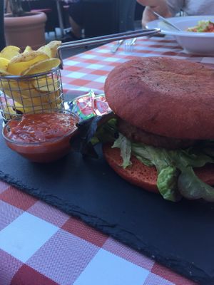 Beyond meat burger  at Fuchshof Restaurant und Sportsbar in Ludwigsburg