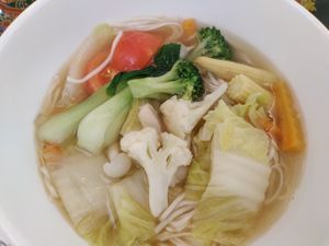 Fragrant vegetable ramen at Coco Veggie Nonya Cuisine 椰素林 in Central Singapore