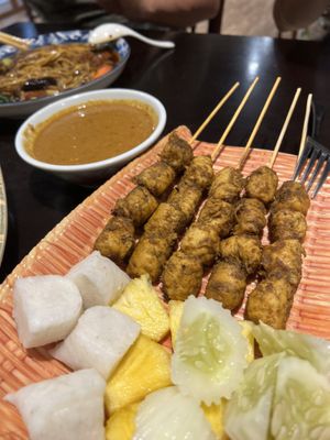 Satay 6/10, peanut sauce and condiment  saves the day   at Coco Veggie Nonya Cuisine 椰素林 in Central Singapore