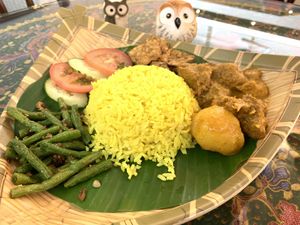 Vegetarian Rendang Monkey Head Mushroom With Turmeric Rice at Coco Veggie Nonya Cuisine 椰素林 in Central Singapore