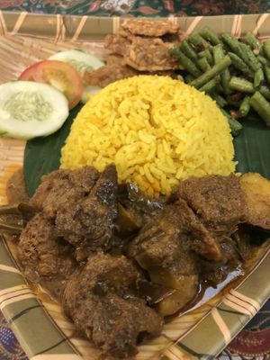 Vegetarian Randang with Turmeric Rice  at Coco Veggie Nonya Cuisine 椰素林 in Central Singapore