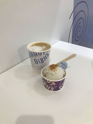 Coconut plain flavour and coconut milk latte!  at Coconut Glen's in Tokyo