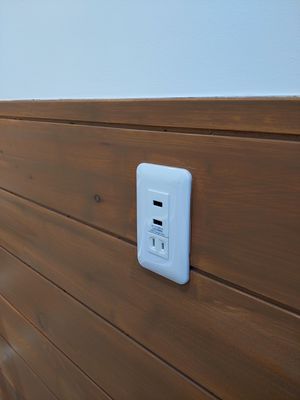 Usb ports to charge your tech at Coconut Glen's in Tokyo