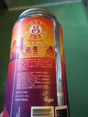 Vegan beer at Soundtrack Cafe in Copenhagen