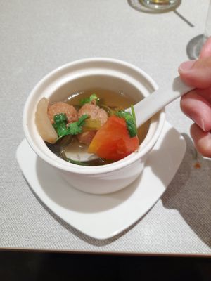 Shroom ball soup at elemen 元素 - Paya Lebar Quarter in Central Singapore