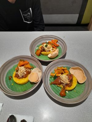 Curry rendang monkey head mushroom with turmeric rice at elemen 元素 - Paya Lebar Quarter in Central Singapore