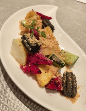Charcoal churro mixed fruit salad ~ 8/8/24 at elemen 元素 - Paya Lebar Quarter in Central Singapore