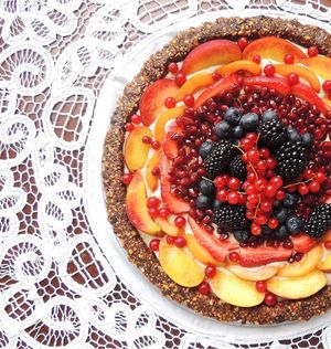 Fully Raw, Vegan, Gluten-free, & Refined Sugar-free Fruit Tart at Noor Healthy in Amman