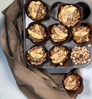 Gluten-free, Sugar-free & Vegan Apple, Cinnamon & Hazelnut Muffins 🍎🍏 - the perfect guilt-free grab ‘n’ go snack! at Noor Healthy in Amman