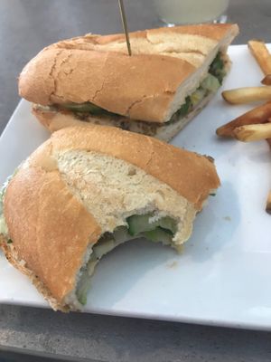 Vegan Banh Mi with a side of fries at Old Town Tavern & Beer Garden in Key West
