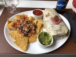 Vegan Burrito plate  at La Bamba in Esbjerg