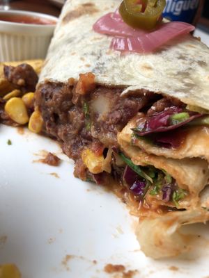 The vegan Burrito filling   at La Bamba in Esbjerg