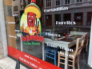 They advertise with their vegetarian/vegan options  at La Bamba in Esbjerg